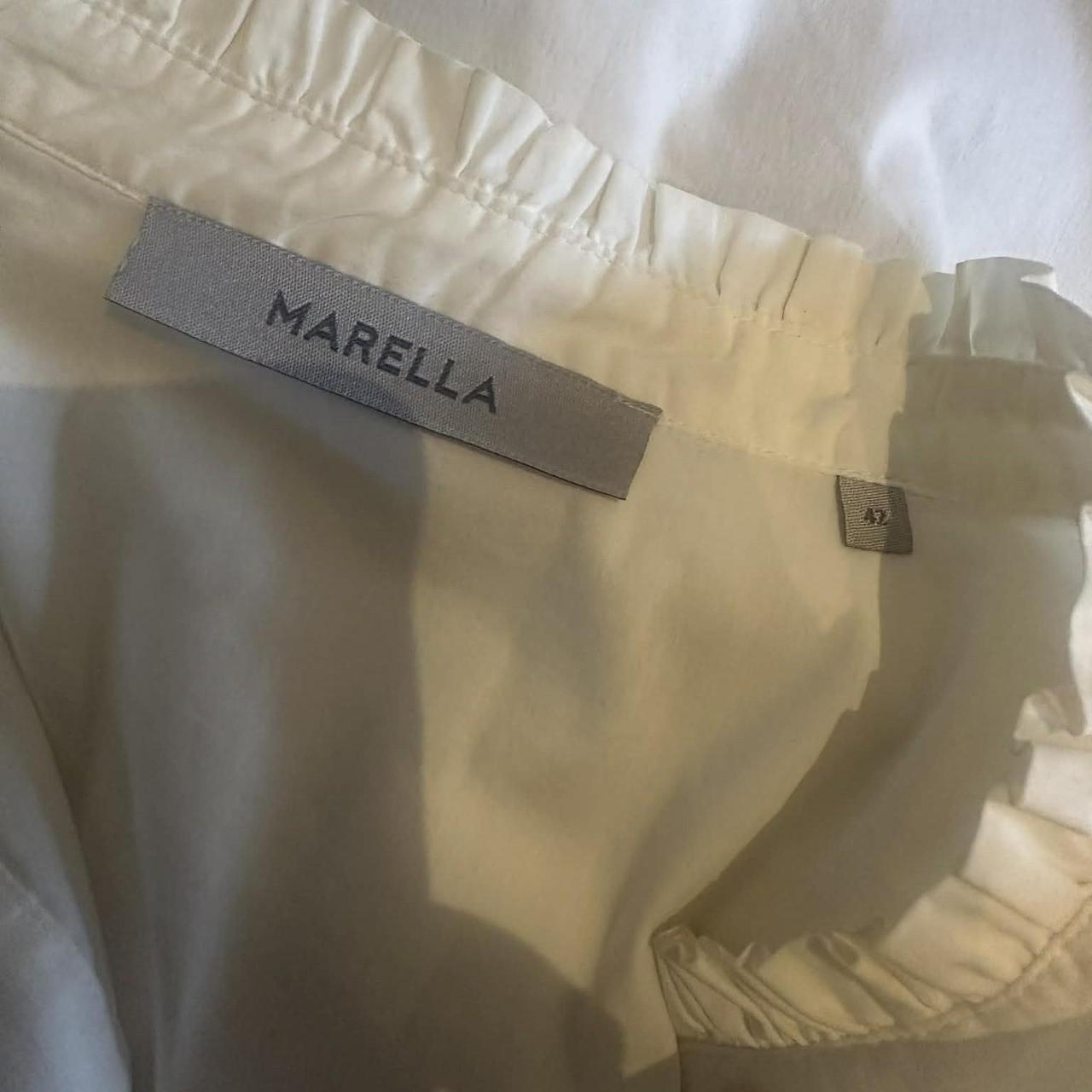 Marella Ruffle Collar Blouse — White / Size 42