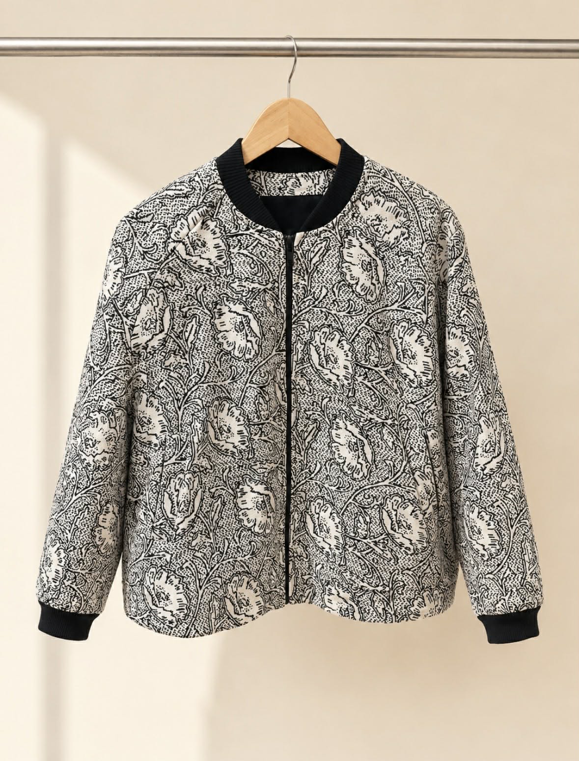 Alpha60 Floral Jacquard Bomber Jacket