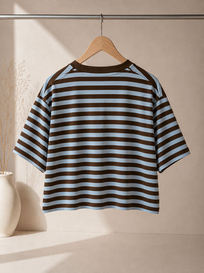 Feather + Noise Striped Boxy Tee