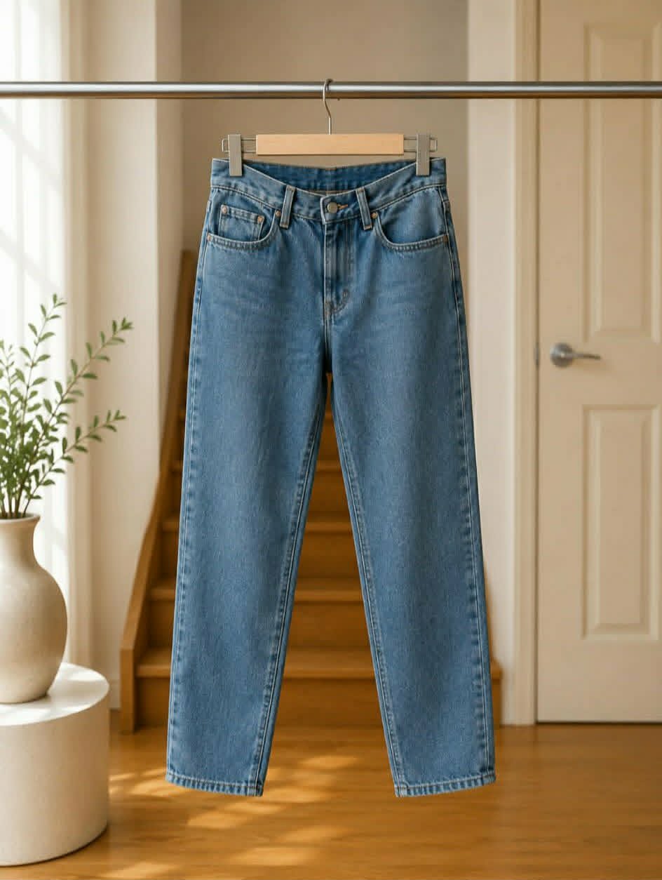 Assembly Label wide-leg jeans front view on hanger