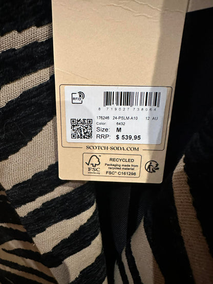 Scotch & Soda Zebra Print Coat — Size M