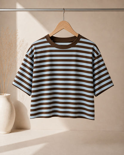 Feather + Noise Striped Boxy Tee