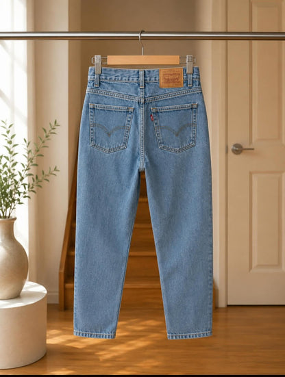 Levi's 560 vintage jeans back view on hanger