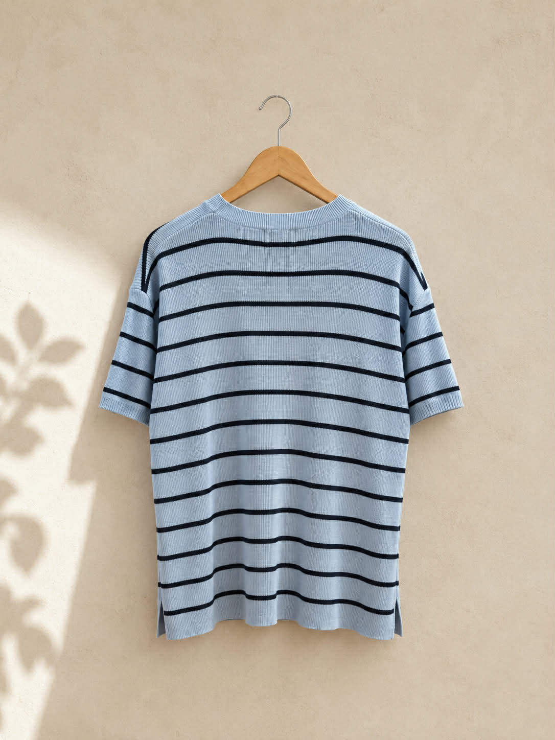 Feather + Noise Striped Ribbed Knit Tee