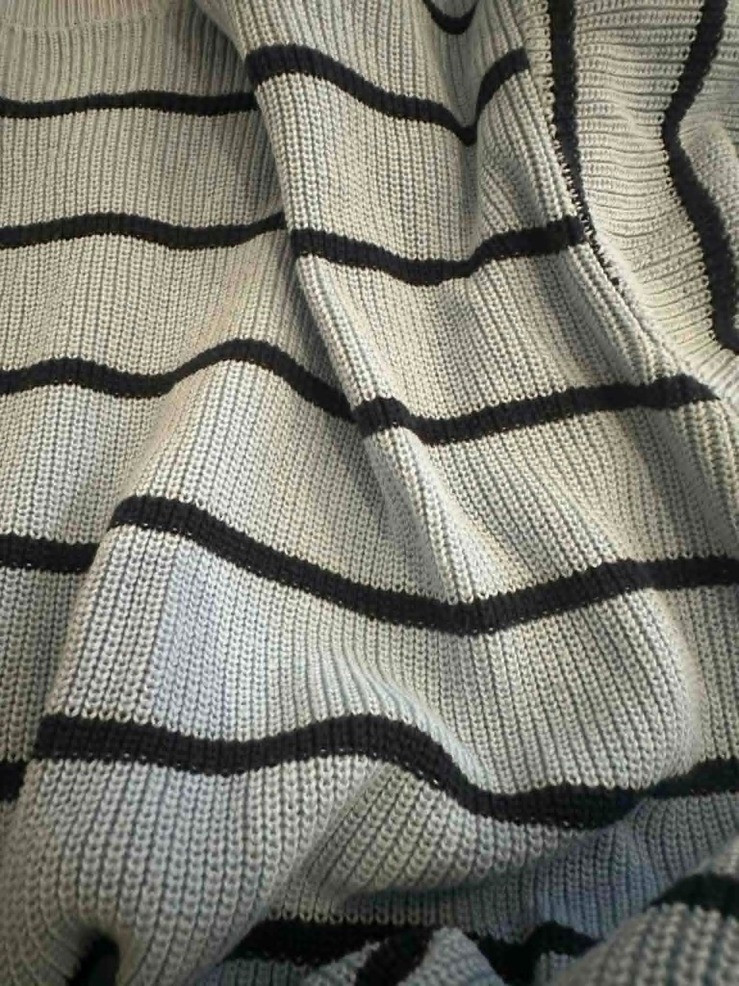 Feather + Noise Striped Ribbed Knit Tee