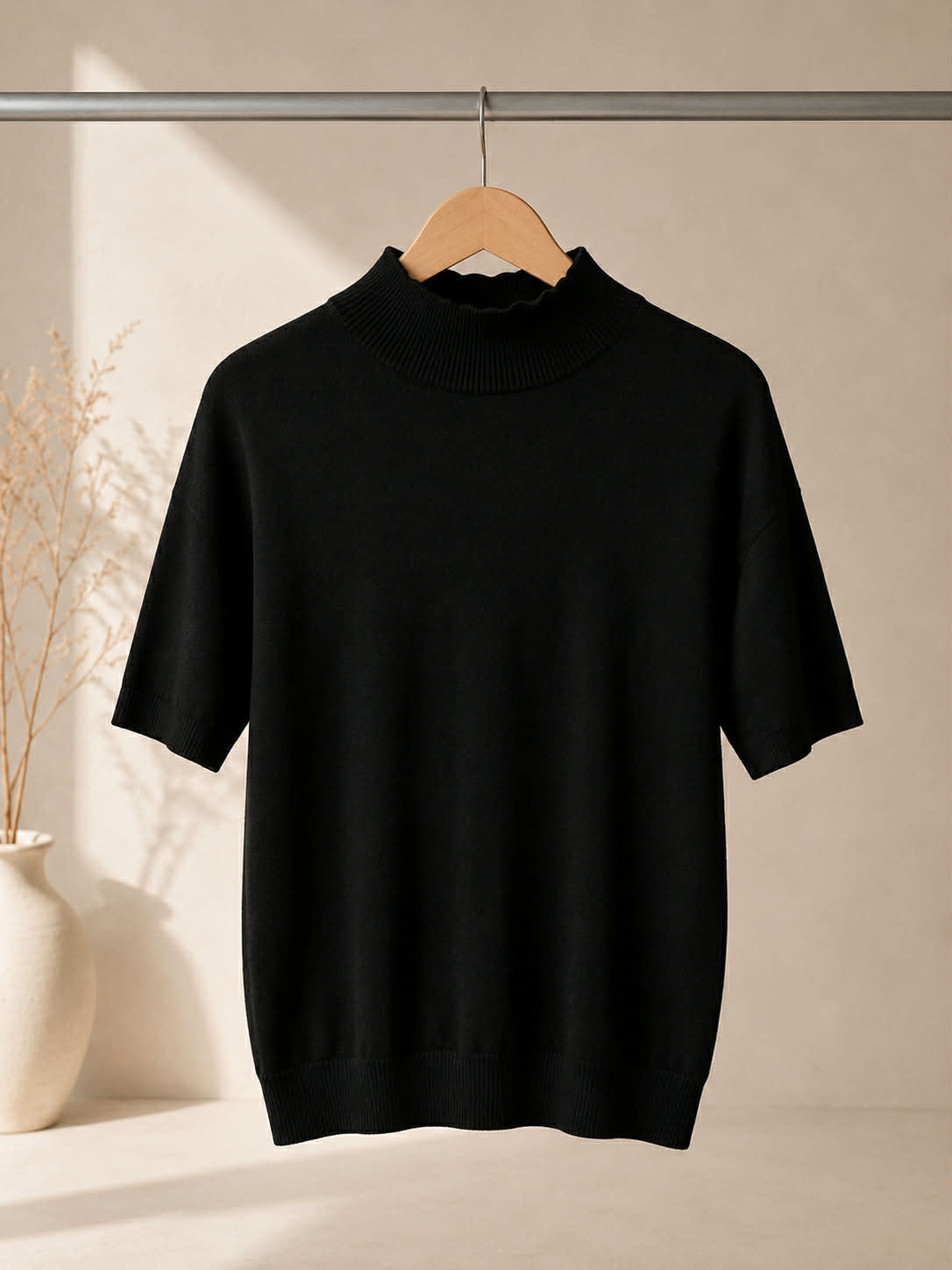 Country Road Merino Silk Mock Neck Top - fabric label
