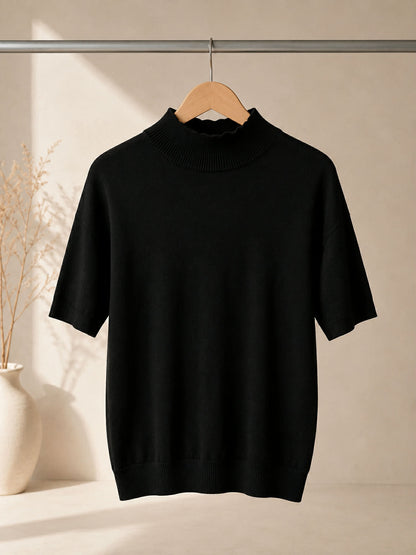 Country Road Merino Silk Mock Neck Top - fabric label