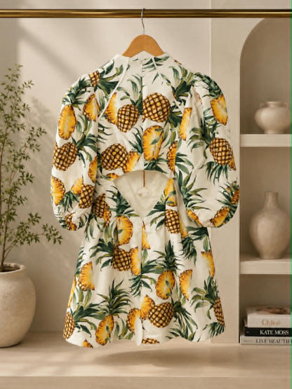 Sheike Pina Colada Dress back view on hanger