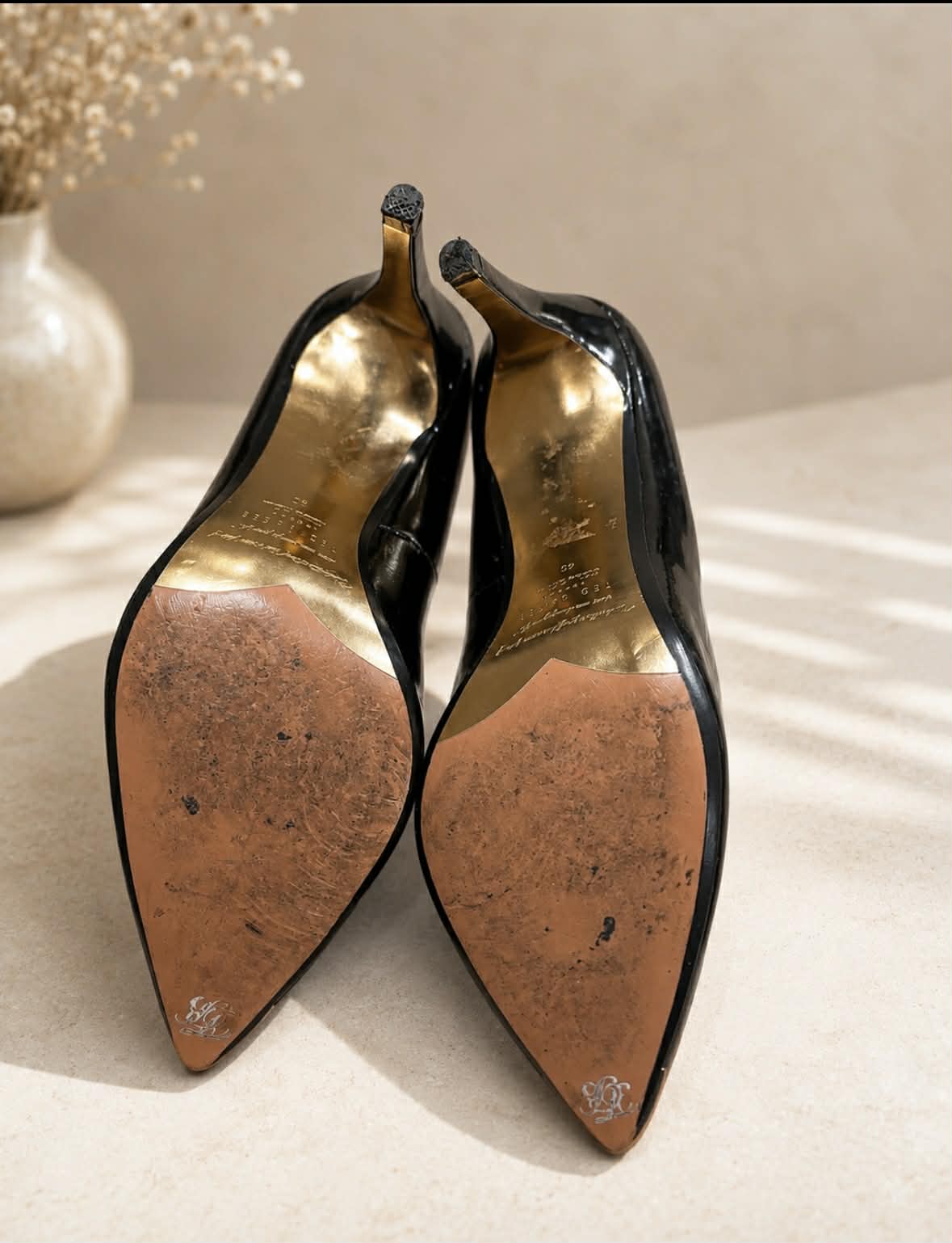 Ted Baker London Black Patent Leather Pointed-Toe Pumps — EU 40 / AU 9