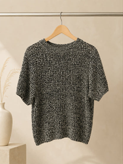 MAX Marled Knit Short Sleeve Top