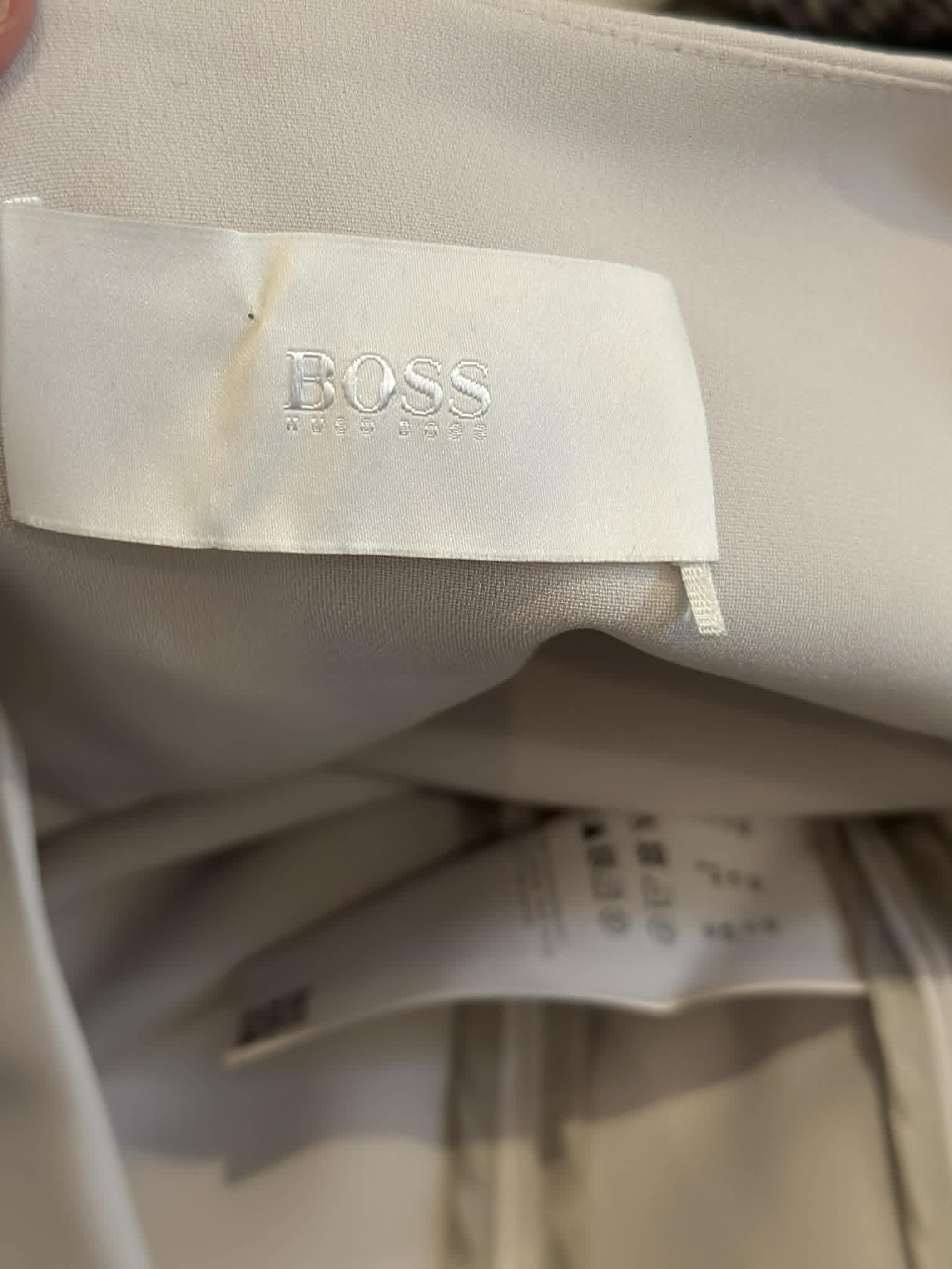 BOSS Hugo Boss woven brand label inside collar