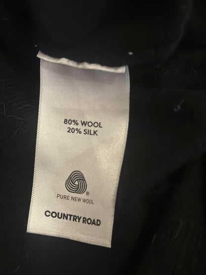 Country Road Merino Silk Mock Neck Top - care and size label