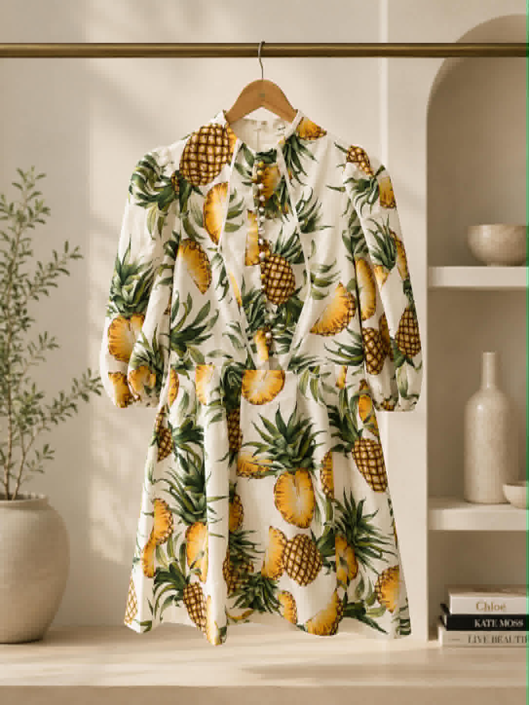 Sheike Pina Colada Dress front view on hanger