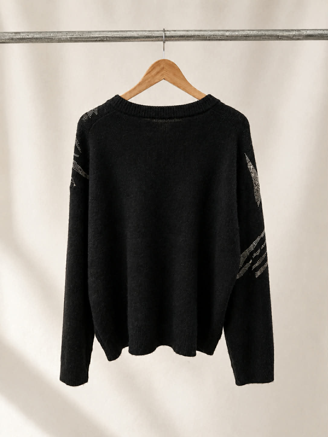 Zadig & Voltaire Markus Tiger Strass cashmere sweater back on hanger