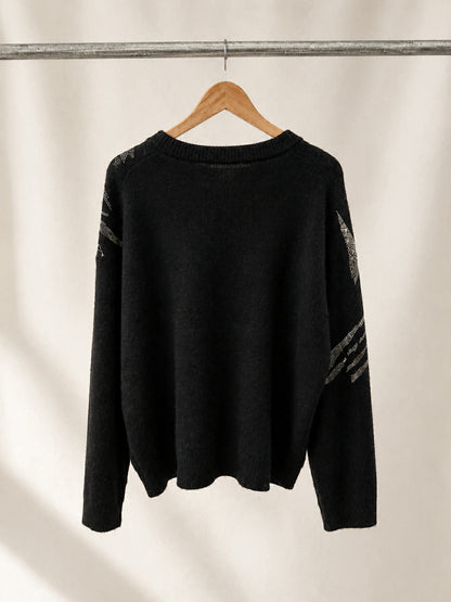 Zadig & Voltaire Markus Tiger Strass cashmere sweater back on hanger