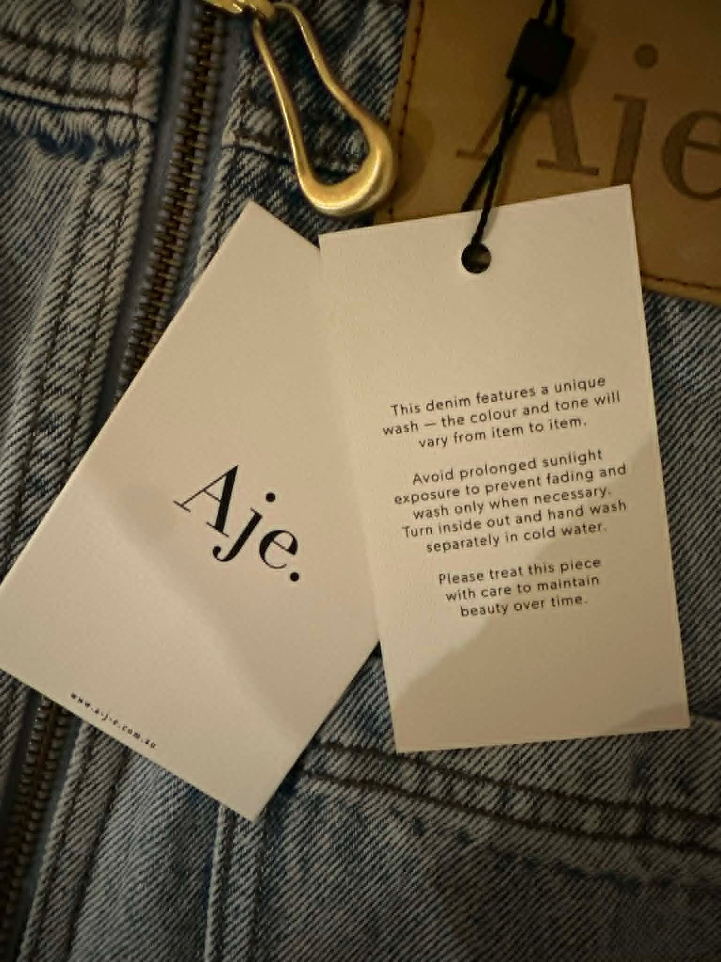 Aje Denim Button-Front Mini Skirt – Light Wash Blue, Size 8