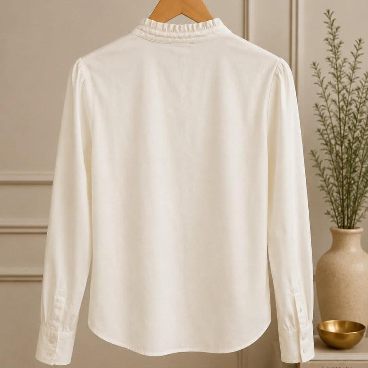 Marella Ruffle Collar Blouse — White / Size 42
