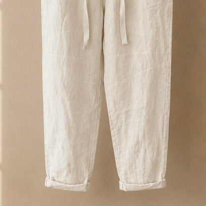 Donna Karan New York 100% Linen Drawstring Trousers