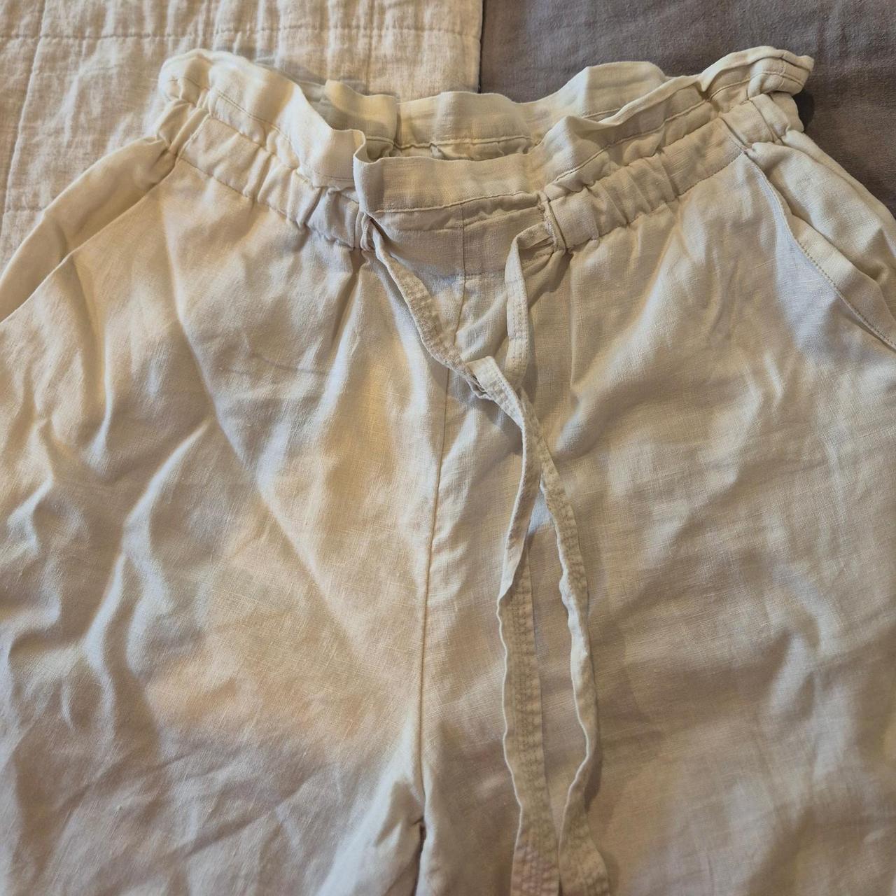 Donna Karan New York 100% Linen Drawstring Trousers