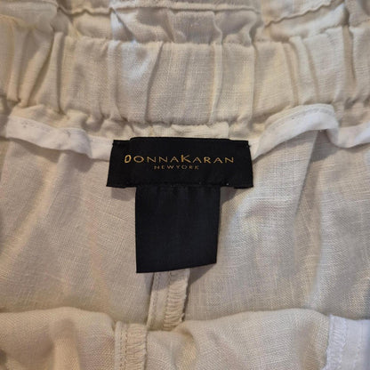 Donna Karan New York 100% Linen Drawstring Trousers