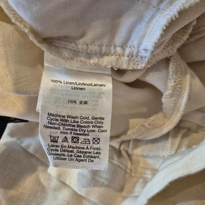 Donna Karan New York 100% Linen Drawstring Trousers