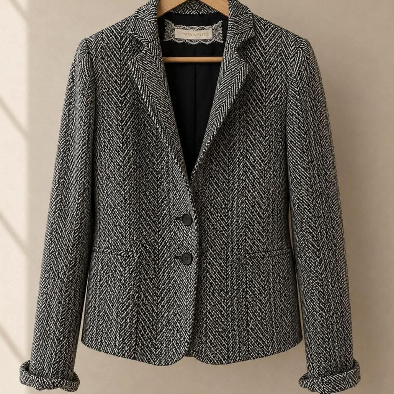 Patrizia Pepe Herringbone Tweed Blazer