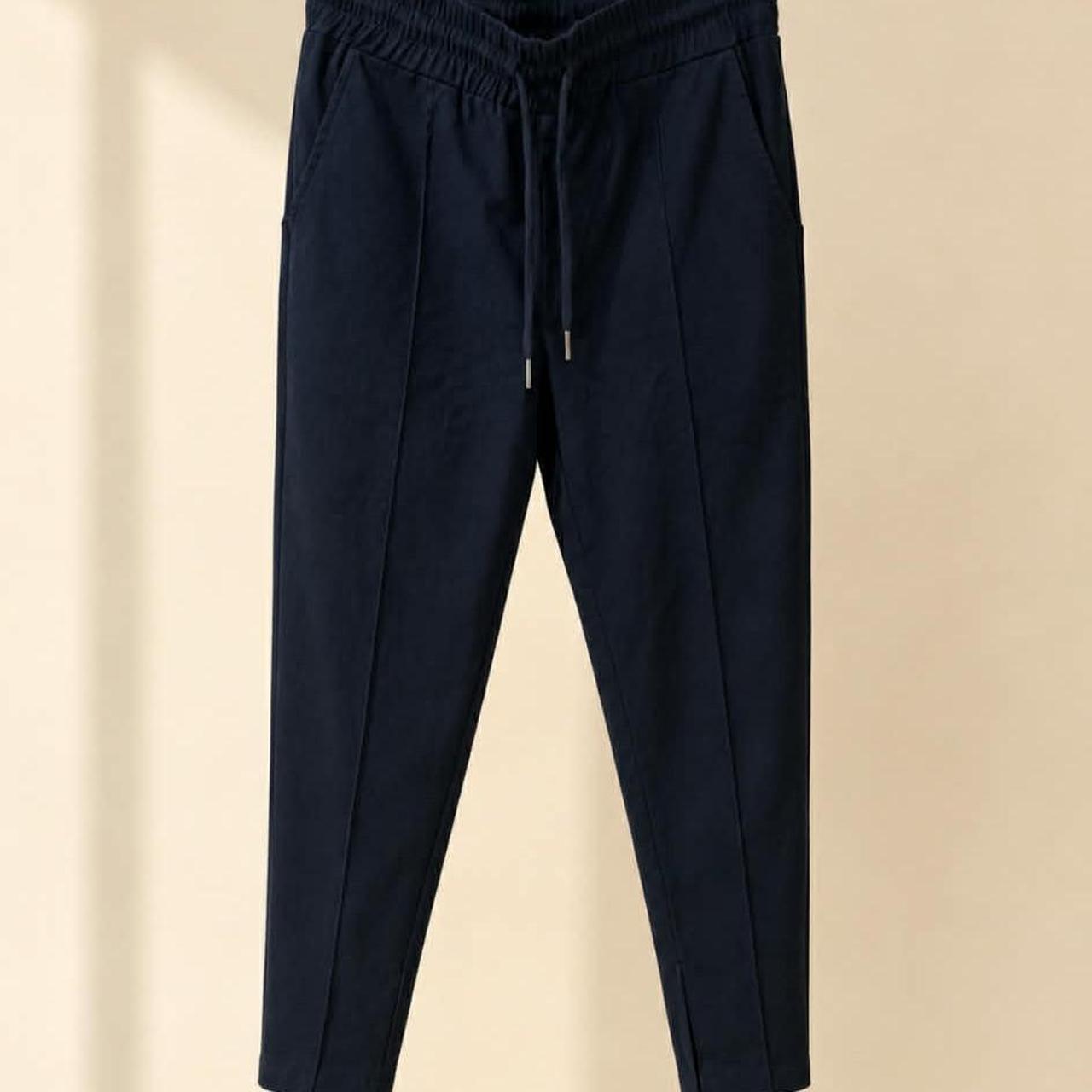 Alexandra Navy Drawstring Trousers — Size M