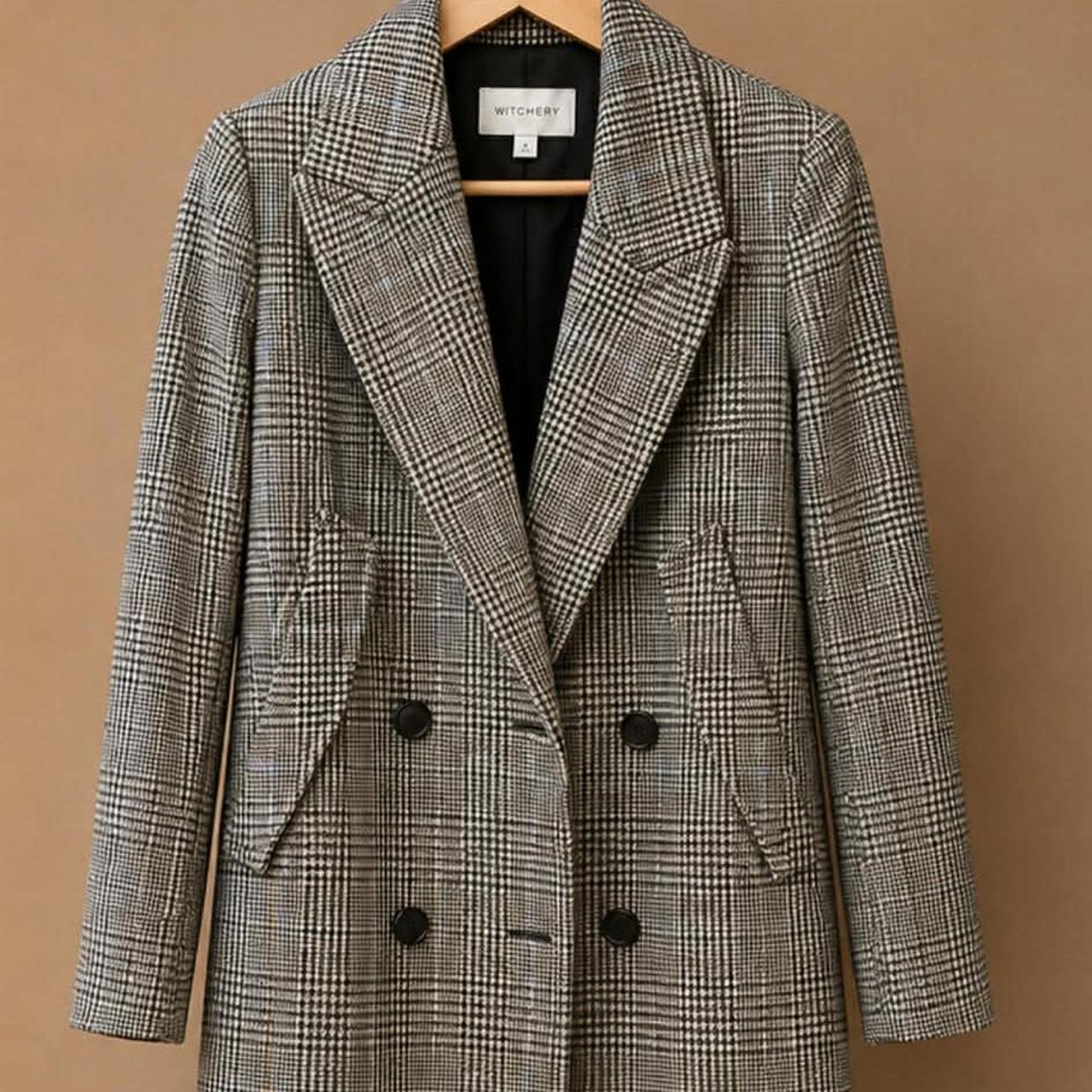 Witchery First Edition Glen Check Double-Breasted Blazer