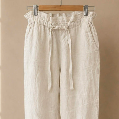 Donna Karan New York 100% Linen Drawstring Trousers