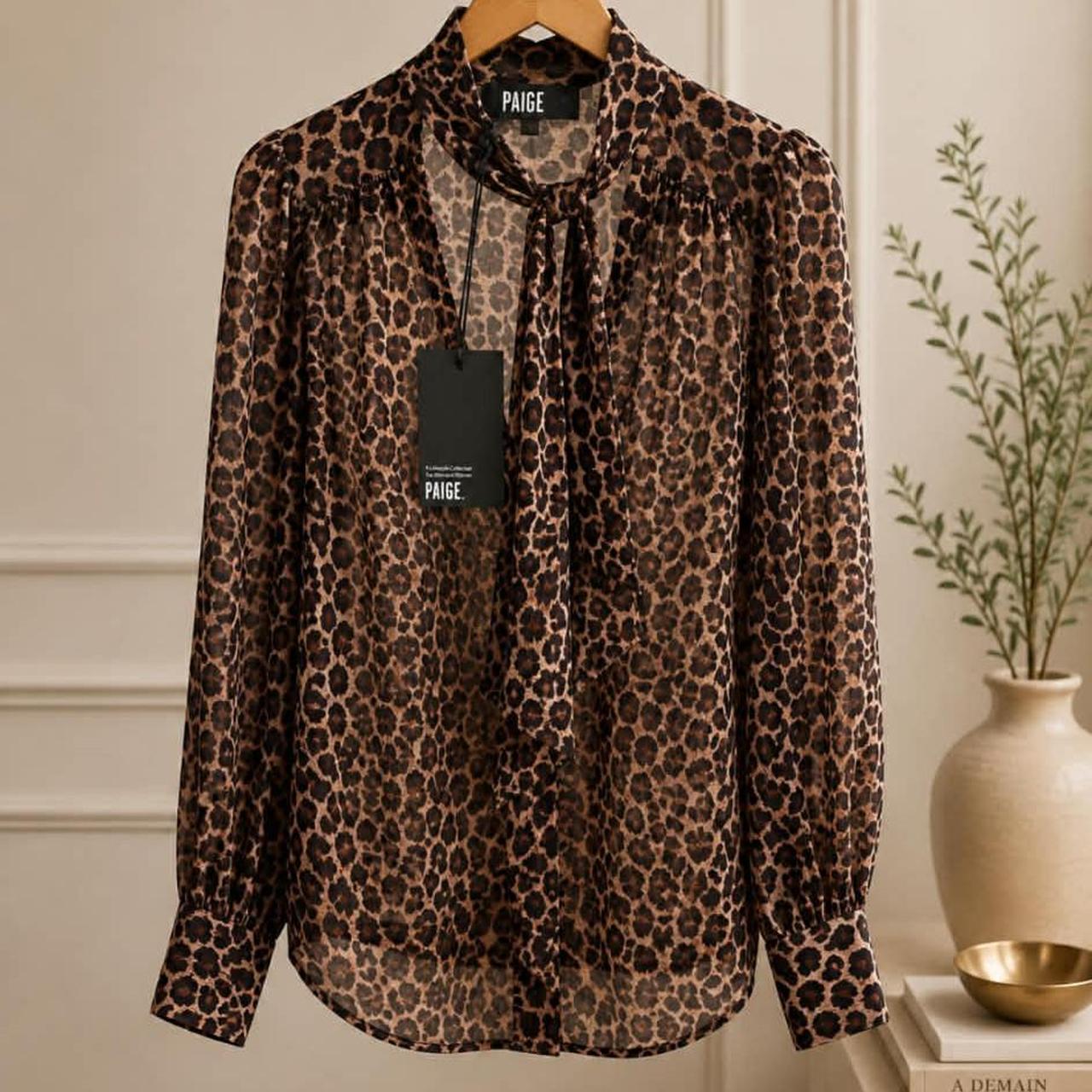 PAIGE Cleobelle Blouse — Natural Leopard / Size S