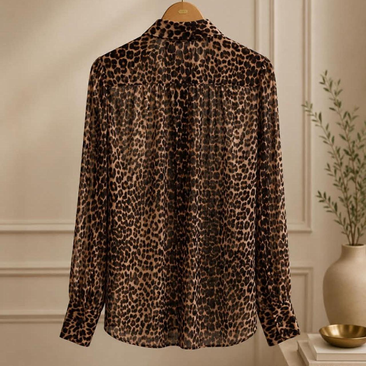 PAIGE Cleobelle Blouse — Natural Leopard / Size S