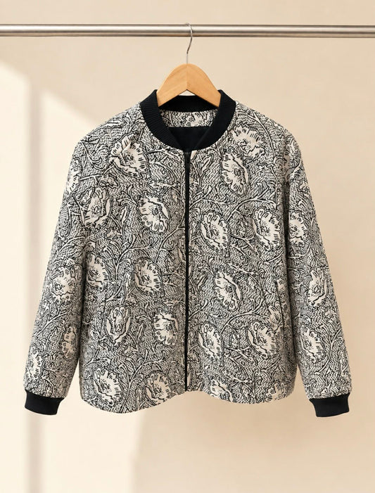 Alpha60 Floral Jacquard Bomber Jacket