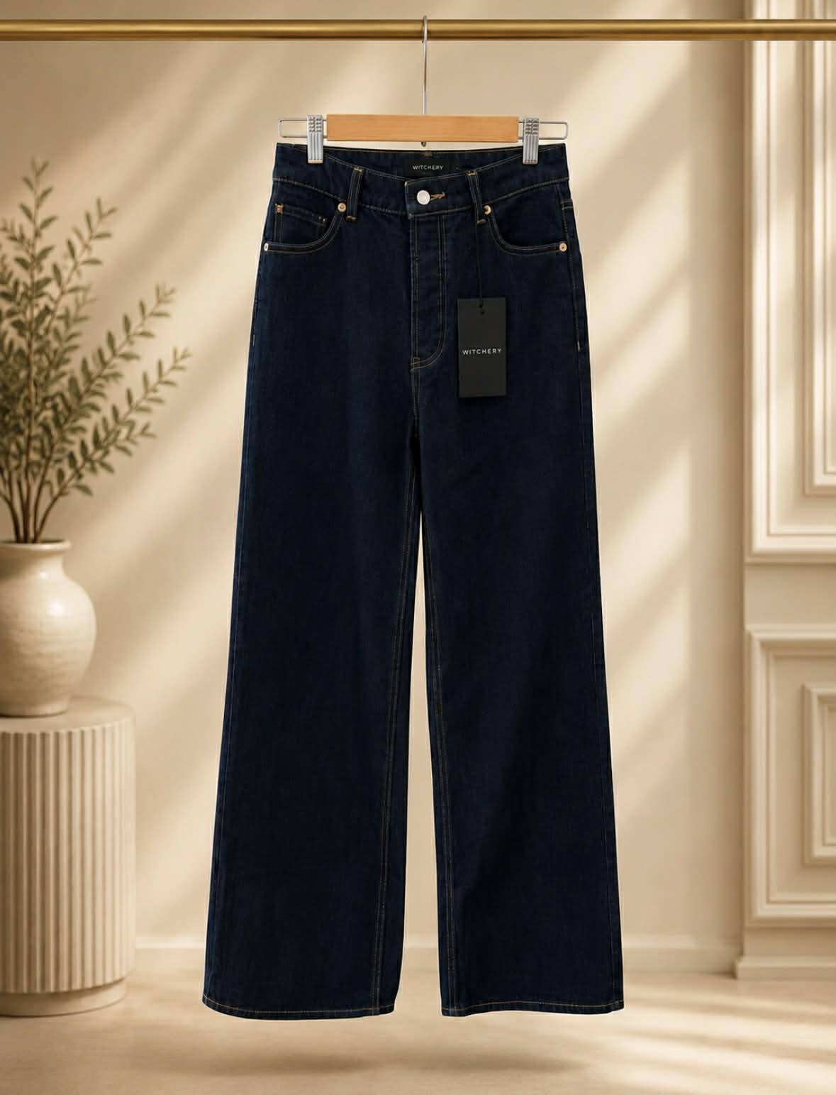 Witchery Hi Rise Wide Leg Jean — Dark Indigo