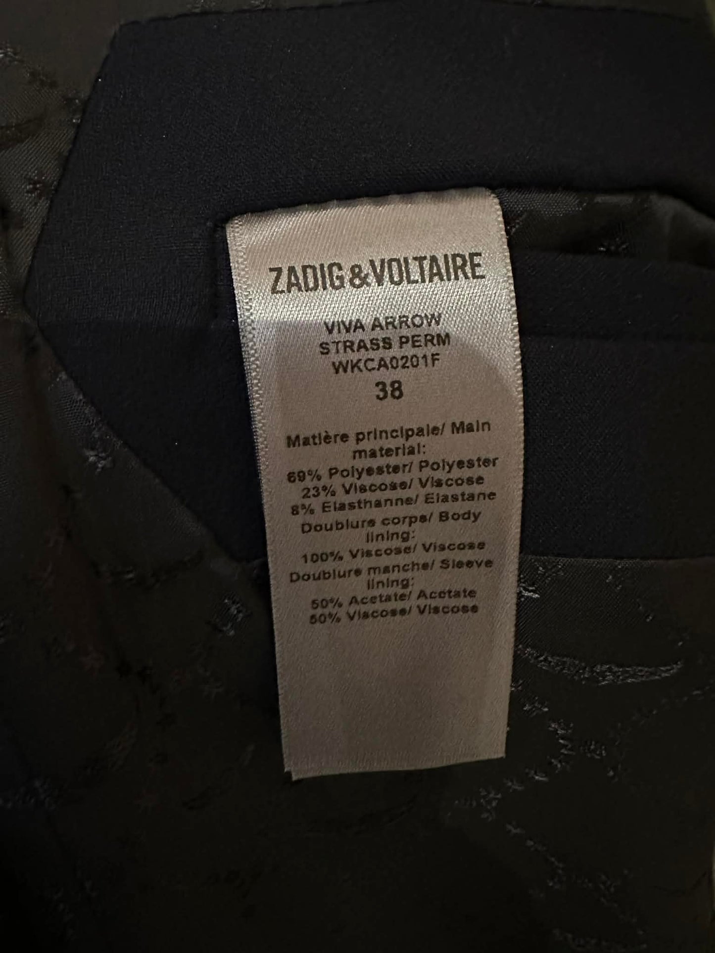 Zadig & Voltaire Viva Arrow Strass Blazer — EU 38 / AU 10