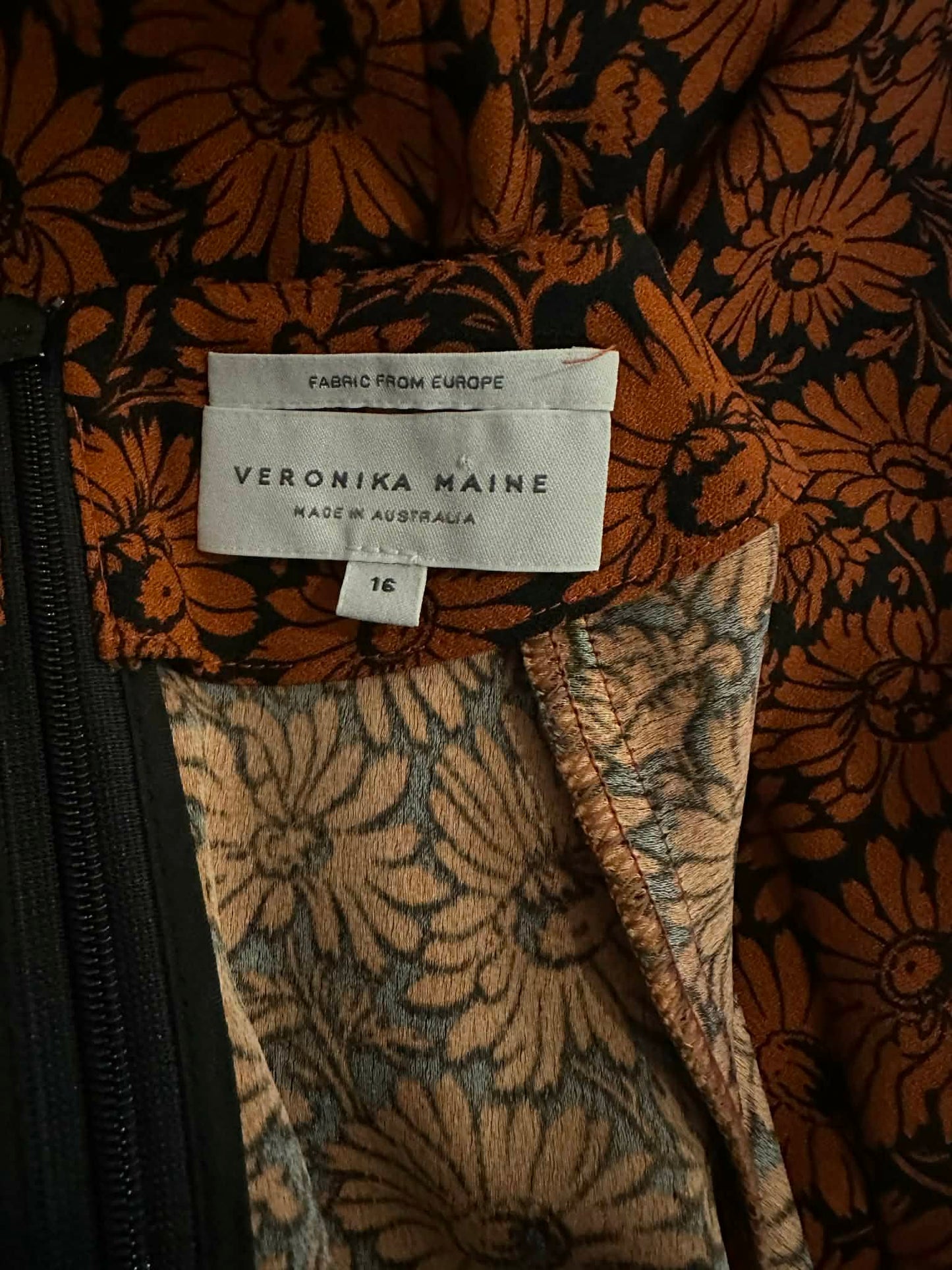 Veronika Maine label size 16 made in Australia fabric from Europe