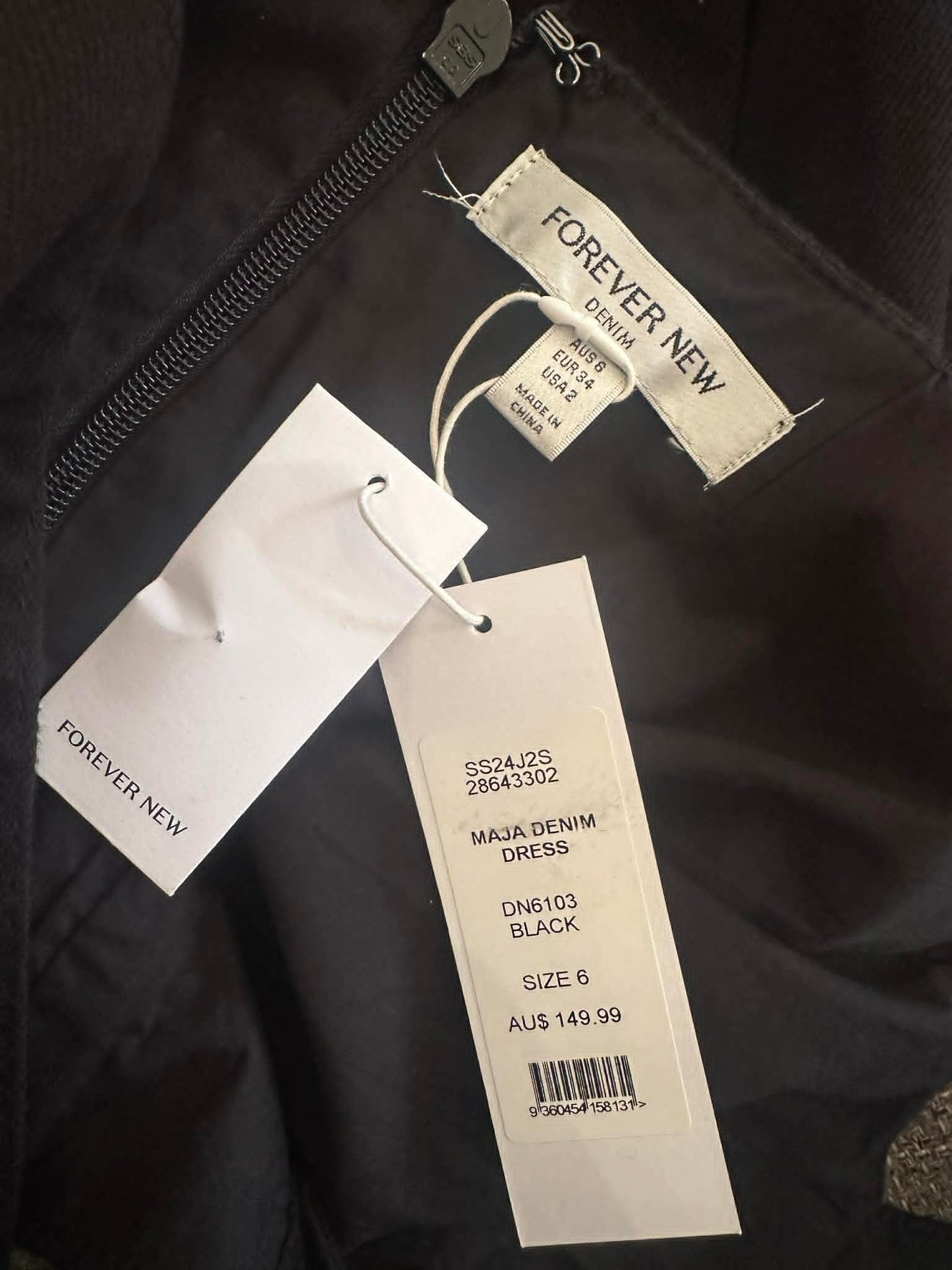 Forever New Maja Denim Dress — Black