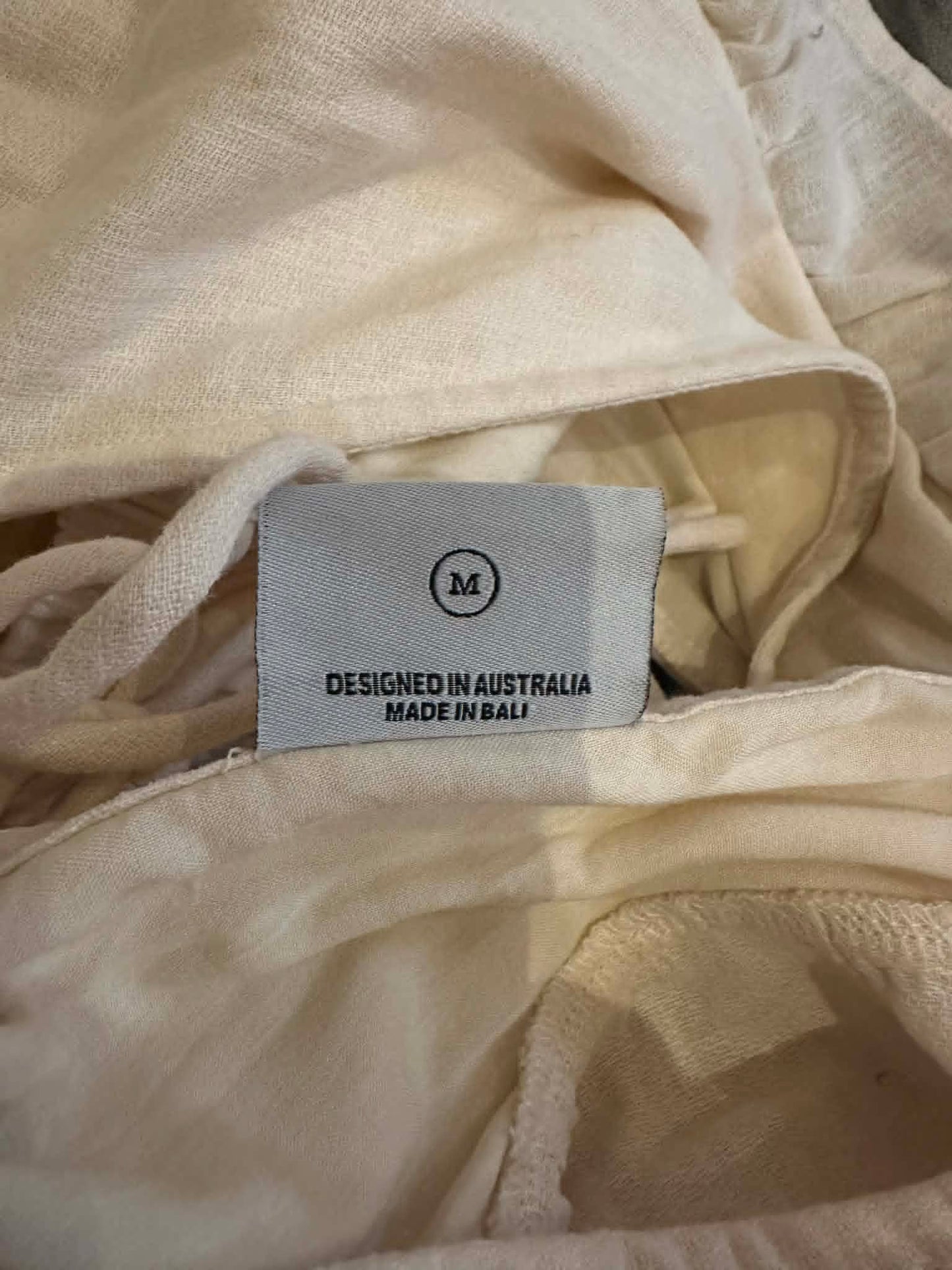 Rue Stiic Cream Tiered Midi Dress – Size M