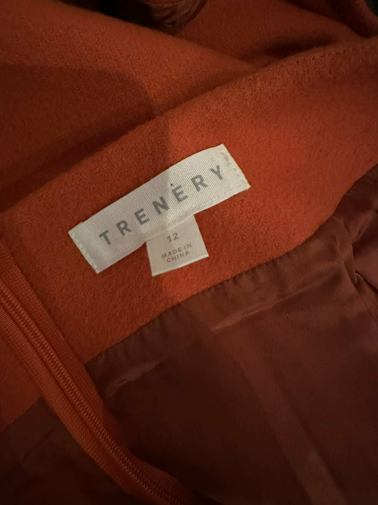 Trenery brand label size 12 made in China