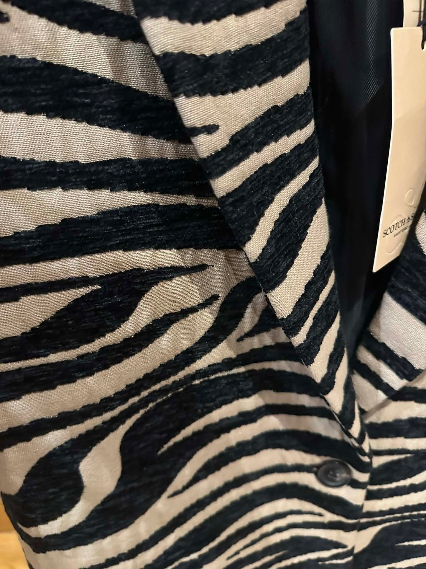 Scotch & Soda Zebra Print Coat — Size M