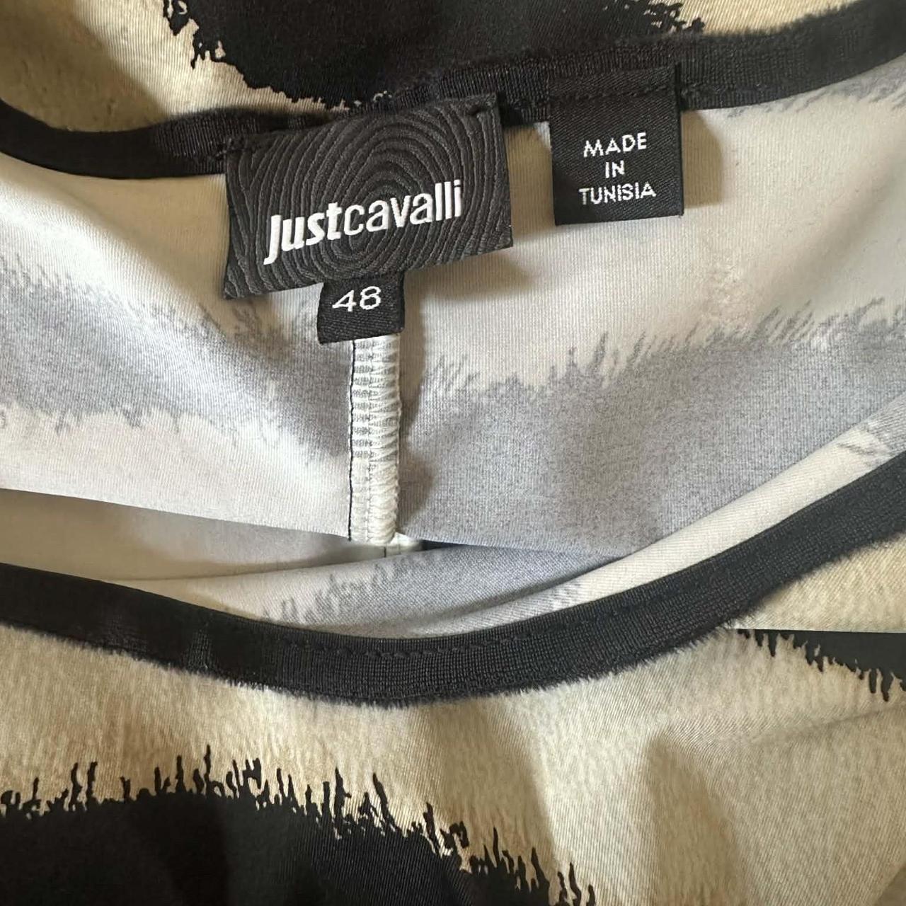 Just Cavalli Zebra Print Long Sleeve Top — Size 48