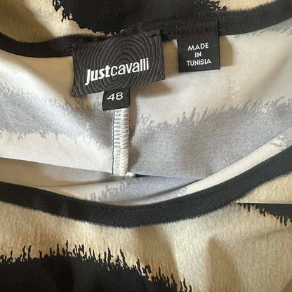 Just Cavalli Zebra Print Long Sleeve Top — Size 48